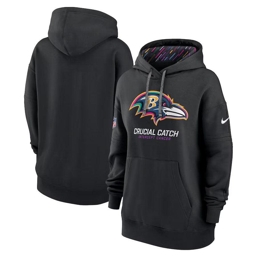 Women Baltimore Ravens Black 2024 Nike NFL hoodie 3->nfl t-shirts->Sports Accessory